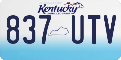 KY license plate 837UTV