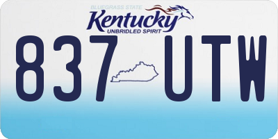 KY license plate 837UTW