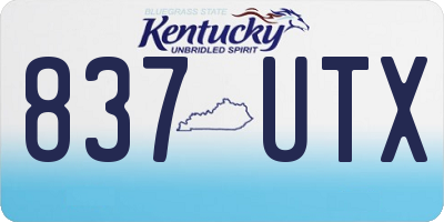 KY license plate 837UTX