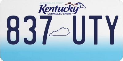 KY license plate 837UTY