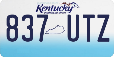 KY license plate 837UTZ
