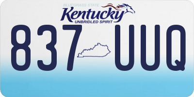 KY license plate 837UUQ