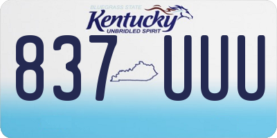 KY license plate 837UUU