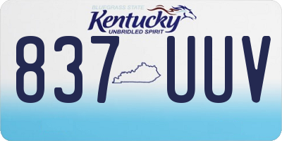 KY license plate 837UUV