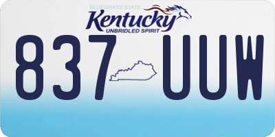 KY license plate 837UUW