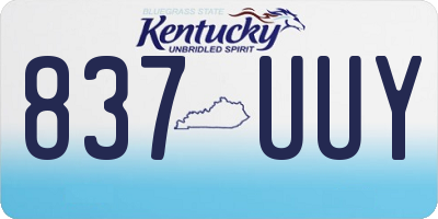 KY license plate 837UUY