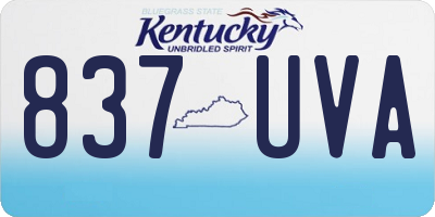 KY license plate 837UVA