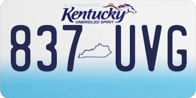 KY license plate 837UVG