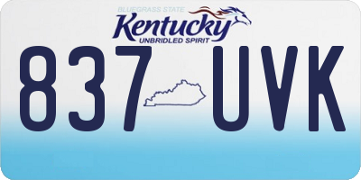 KY license plate 837UVK