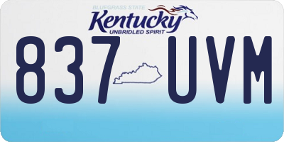 KY license plate 837UVM