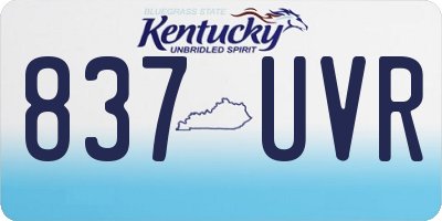 KY license plate 837UVR