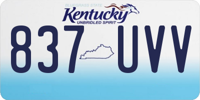KY license plate 837UVV