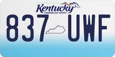 KY license plate 837UWF