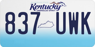 KY license plate 837UWK