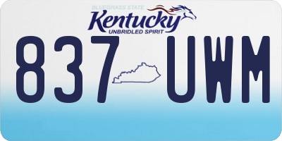 KY license plate 837UWM