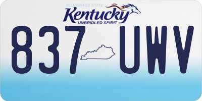 KY license plate 837UWV