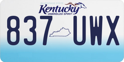 KY license plate 837UWX