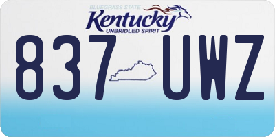 KY license plate 837UWZ