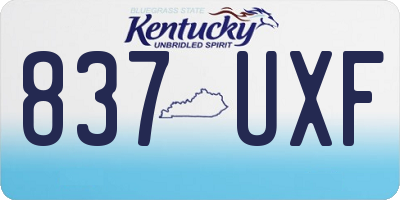 KY license plate 837UXF