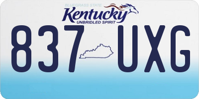 KY license plate 837UXG