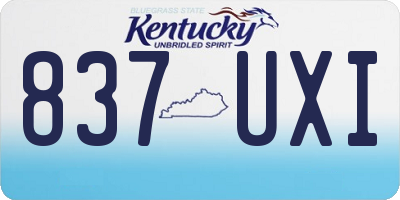 KY license plate 837UXI
