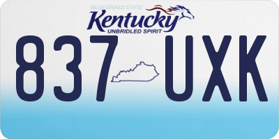 KY license plate 837UXK