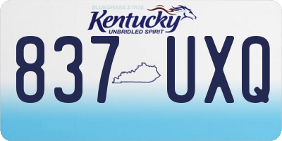 KY license plate 837UXQ