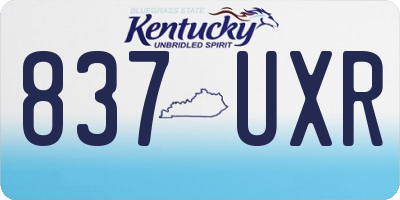 KY license plate 837UXR