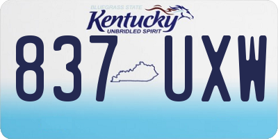 KY license plate 837UXW