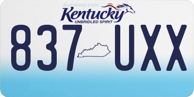 KY license plate 837UXX