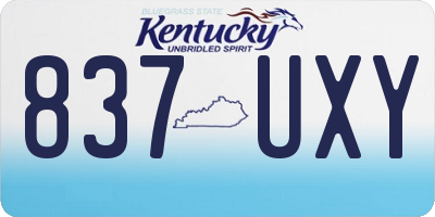KY license plate 837UXY