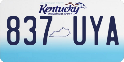 KY license plate 837UYA