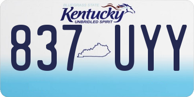 KY license plate 837UYY