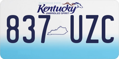 KY license plate 837UZC