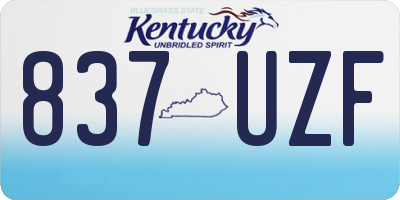 KY license plate 837UZF