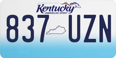 KY license plate 837UZN