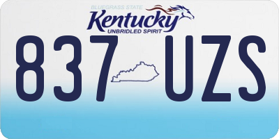 KY license plate 837UZS