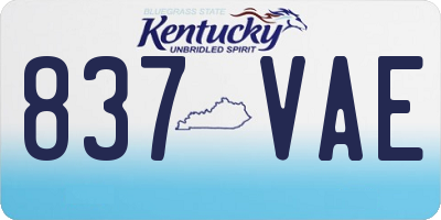 KY license plate 837VAE