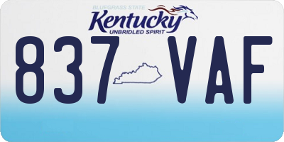 KY license plate 837VAF