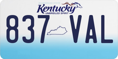 KY license plate 837VAL