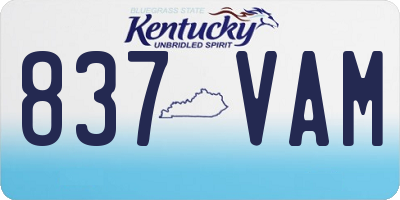 KY license plate 837VAM