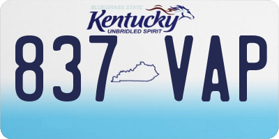 KY license plate 837VAP