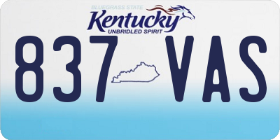 KY license plate 837VAS