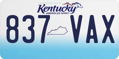 KY license plate 837VAX