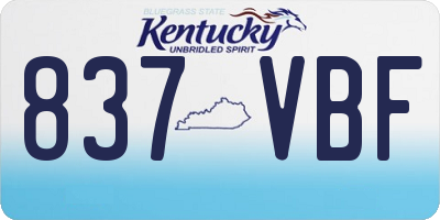 KY license plate 837VBF