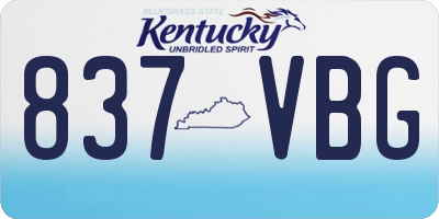 KY license plate 837VBG