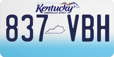 KY license plate 837VBH