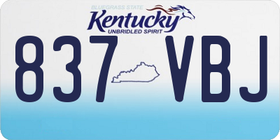 KY license plate 837VBJ