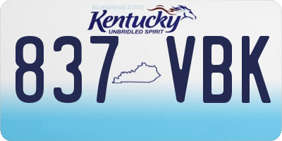 KY license plate 837VBK