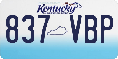 KY license plate 837VBP